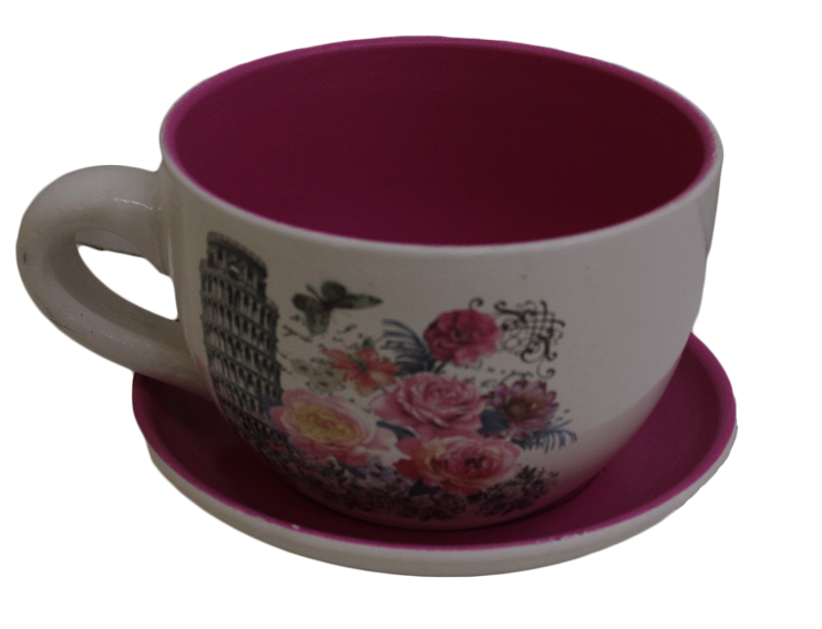 Teacup & Saucer Ceramic Planter