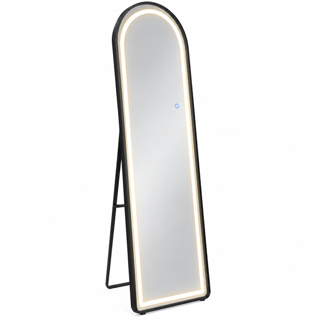 Led Full-Length Standing Mirror (Black) 160cm