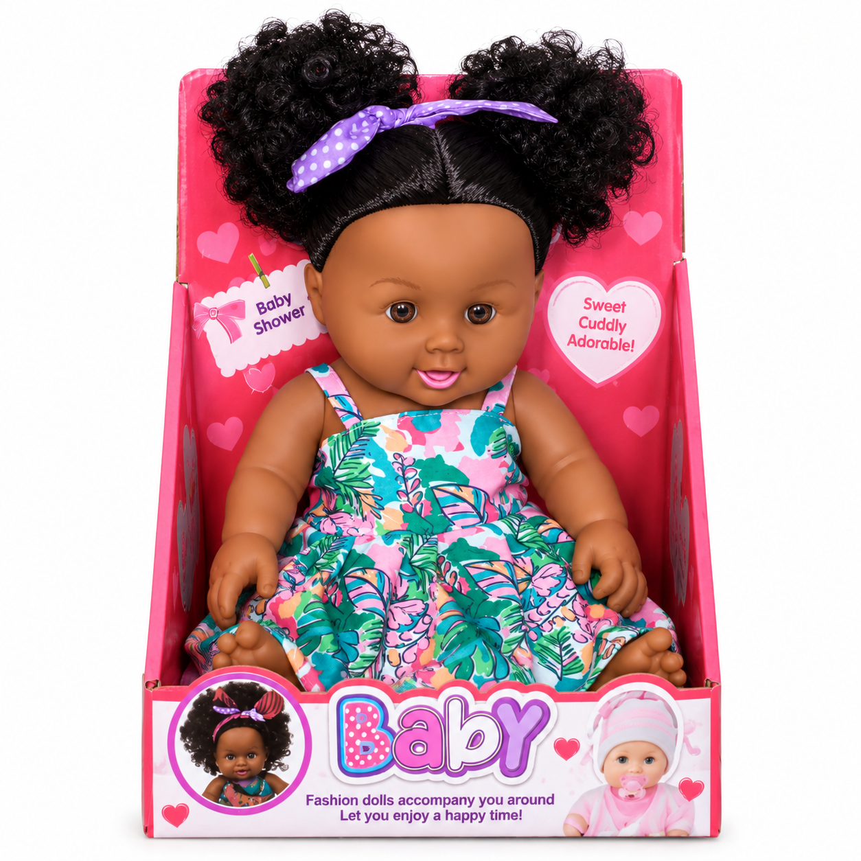 Adorable Baby Doll with Curly Pigtails