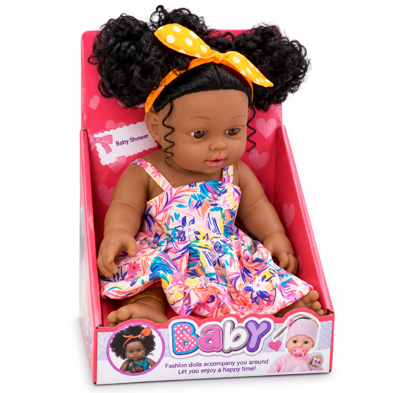 Adorable Baby Doll with Curly Pigtails