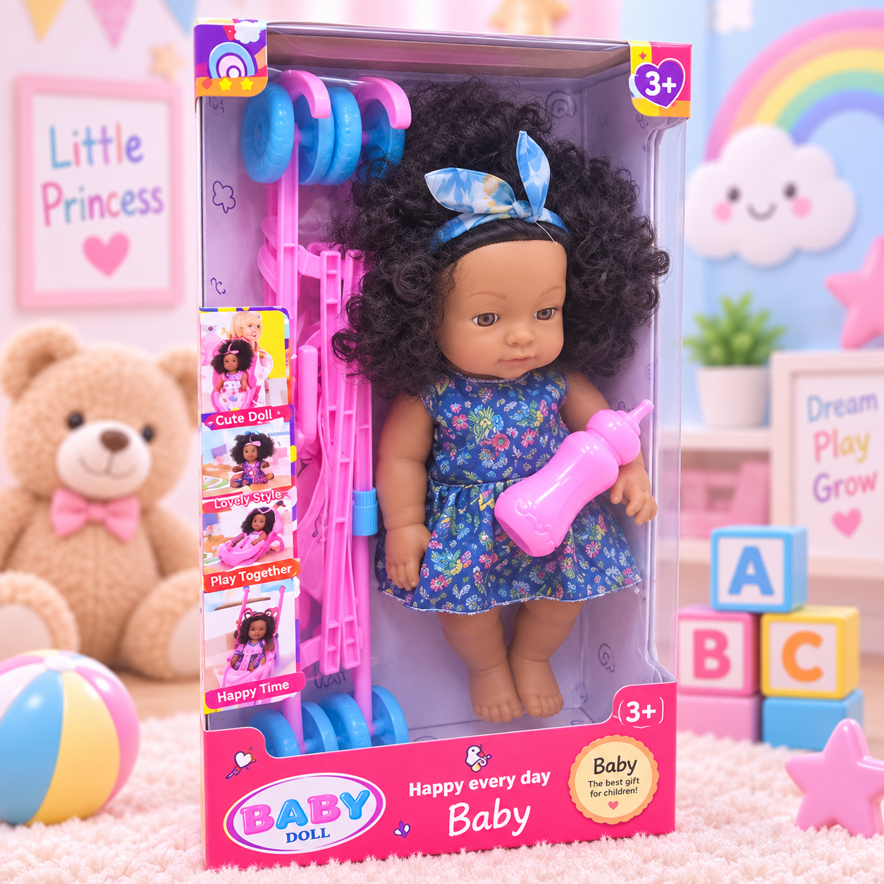 Baby Doll with Hair Styling Accessories