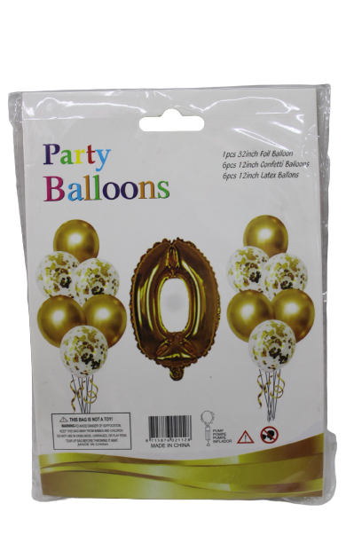 Party Balloons (Set of 1 foil balloon, 6 confetti balloons and 6 latex balloons)