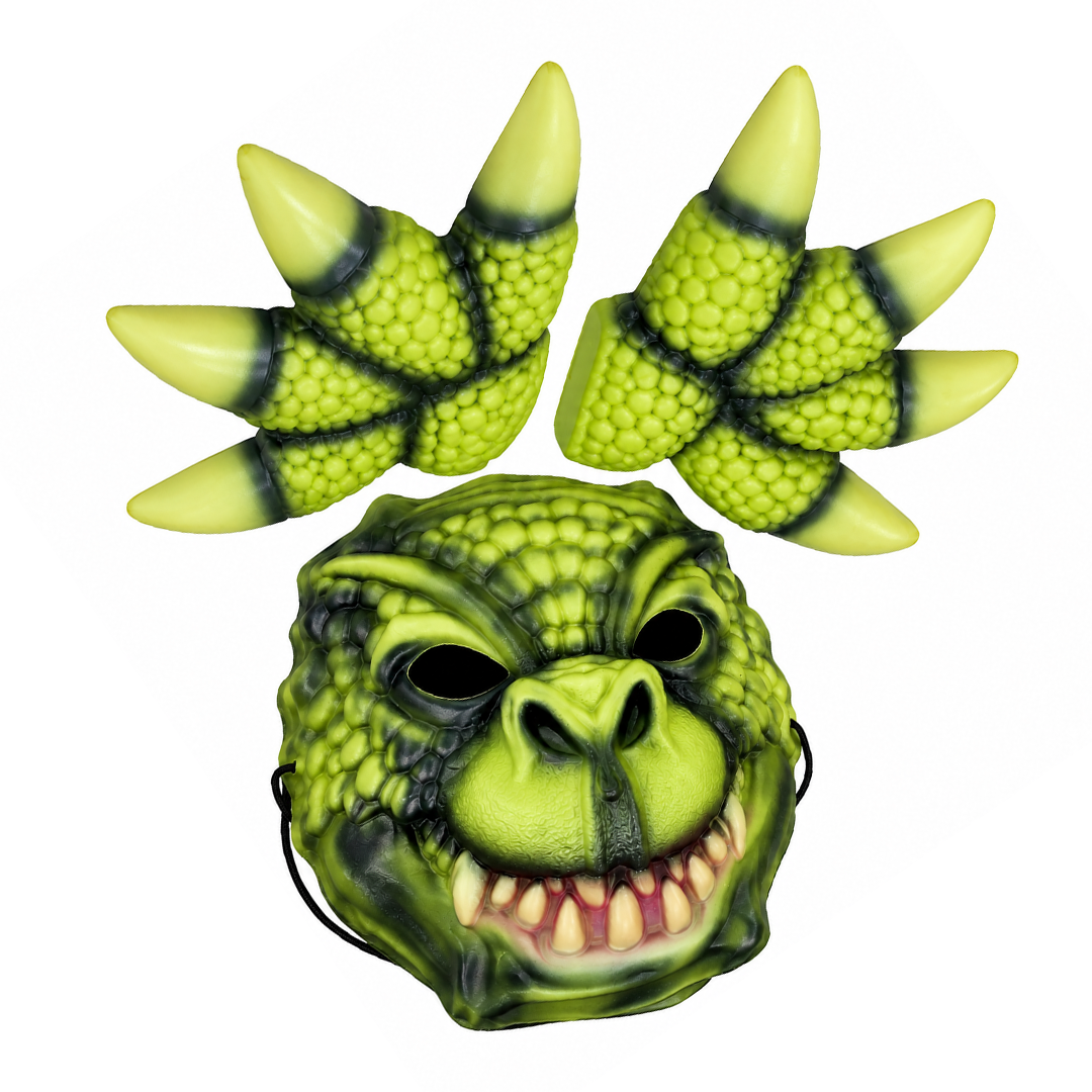 Halloween Green Reptilian Mask